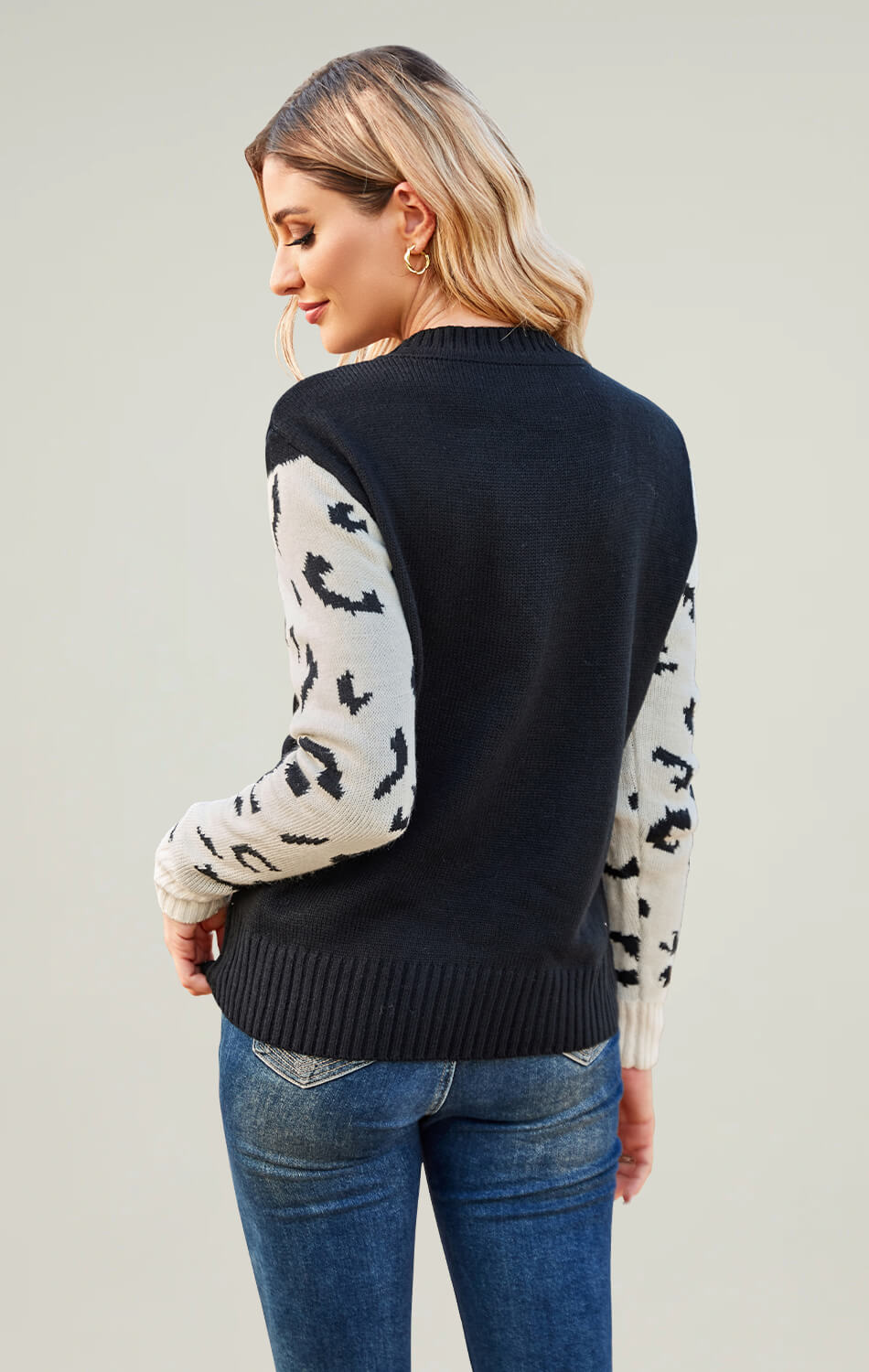 Shop Angashion's Stylish Women's Leopard Printed Sweaters